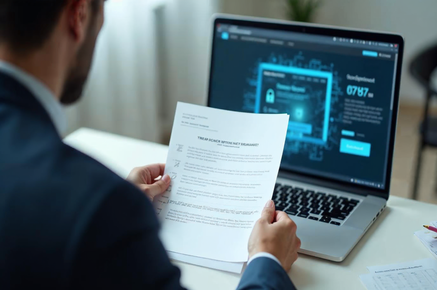 Buyer reviewing a domain purchase verification checklist before transfer