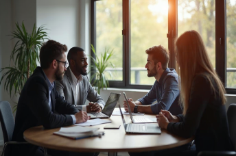 Business team comparing a brokered domain purchase with a direct owner-listed transaction
